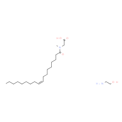 (Z)-N-methyl-N-(1-oxo-9-octadecenyl)glycine, compound with 2-aminoethanol (1:1)结构式