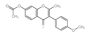 4H-1-Benzopyran-4-thione,7-(acetyloxy)-3-(4-methoxyphenyl)-2-methyl- Structure