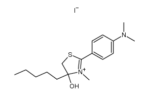 2-(4-dimethylamino-phenyl)-4-hydroxy-3-methyl-4-pentyl-4,5-dihydro-thiazolium, iodide结构式