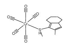 pentacarbonyl(2-methyl-1-methylthio-4,5,6,7-tetrahydro-3aH-indene-S)chromium Structure