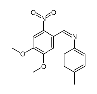 1-(4,5-dimethoxy-2-nitrophenyl)-N-(4-methylphenyl)methanimine结构式