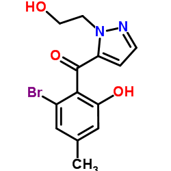 (2-Bromo-6-hydroxy-4-methylphenyl)[1-(2-hydroxyethyl)-1H-pyrazol-5-yl]methanone Structure