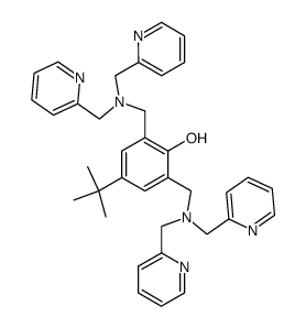2,6-bis((N,N'-bis-(2-pyridylmethyl)amino)methyl)-4-tertbutylphenol结构式