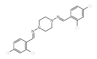 1-(2,4-dichlorophenyl)-N-[4-[(2,4-dichlorophenyl)methylideneamino]piperazin-1-yl]methanimine Structure