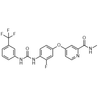 4-(3-Fluoro-4-(3-(3-(trifluoromethyl)phenyl)ureido)phenoxy)-N-methylpicolinamide Structure