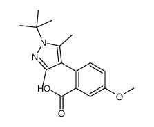 2-[3,5-Dimethyl-1-(2-methyl-2-propanyl)-1H-pyrazol-4-yl]-5-methox ybenzoic acid Structure