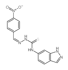 Hydrazinecarbothioamide,N-1H-indazol-6-yl-2-[(4-nitrophenyl)methylene]- Structure