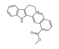 8,13-Dihydro-1-(methoxycarbonyl)-7H-benz[g]indolo[2,3-a]quinolizin-6-ium Structure