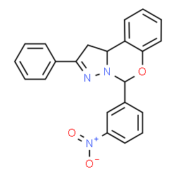 5-(3-nitrophenyl)-2-phenyl-1,10b-dihydro-5H-benzo[e]pyrazolo[1,5-c][1,3]oxazine Structure