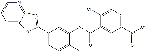 2-chloro-N-[2-methyl-5-([1,3]oxazolo[4,5-b]pyridin-2-yl)phenyl]-5-nitrobenzamide structure