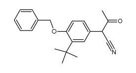 α-Acetyl-4-benzyloxy-3-tert-butylbenzylcyanid结构式
