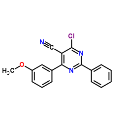 4-Chloro-6-(3-methoxyphenyl)-2-phenyl-5-pyrimidinecarbonitrile structure