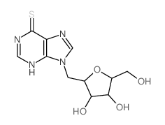 9-[[3,4-dihydroxy-5-(hydroxymethyl)oxolan-2-yl]methyl]-3H-purine-6-thione structure