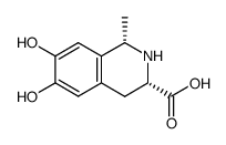 (1S,3S)-1,2,3,4-tetrahydro-6,7-dihydroxy-1-methyl-3-isoquinolinecarboxylic acid结构式