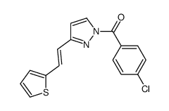 (4-chlorophenyl)-[3-(2-thiophen-2-ylethenyl)pyrazol-1-yl]methanone结构式