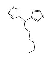 N-hexyl-N-thiophen-3-ylthiophen-3-amine结构式
