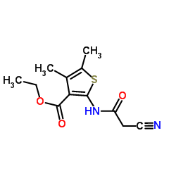 Ethyl 2-[(cyanoacetyl)amino]-4,5-dimethyl-3-thiophenecarboxylate结构式