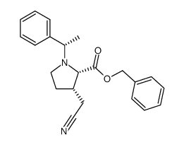 3-cyanomethyl-1(-1-phenyl-ethyl)-pyrrolidine-2-carboxylic acid benzyl ester Structure