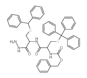 benzyl N-[1-[[2-benzhydrylsulfanyl-1-(hydrazinecarbonyl)ethyl]carbamoyl]-2-tritylsulfanyl-ethyl]carbamate Structure