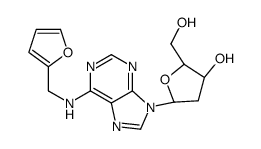 (2R,3S,5R)-5-[6-(furan-2-ylmethylamino)purin-9-yl]-2-(hydroxymethyl)oxolan-3-ol Structure