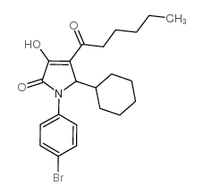 2H-Pyrrol-2-one, 1-(4-bromophenyl)-5-cyclohexyl-1,5-dihydro-3-hydroxy-4-(1-oxohexyl)- picture
