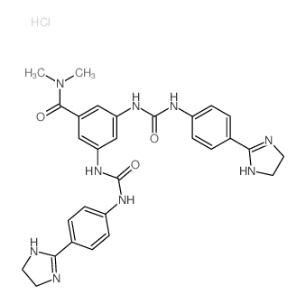 Urea, 1, 1-[5- (dimethylcarbamoyl)-m-phenylene]bis[3-(p-2-imidazolin-2-ylph enyl)-, dihydrochloride结构式
