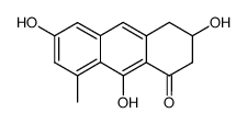 (-)-3,4-Dihydro-3,6,9-trihydroxy-8-methylanthracen-1(2H)-one结构式