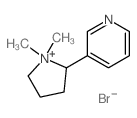 1,1-dimethyl-2-(3-pyridyl)pyrrolidinium bromide Structure