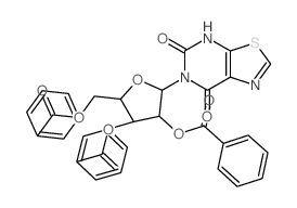 Thiazolo[5,4-d]pyrimidine-5,7(4H,6H)-dione,6-(2,3,5-tri-O-benzoyl-b-D-ribofuranosyl)- structure