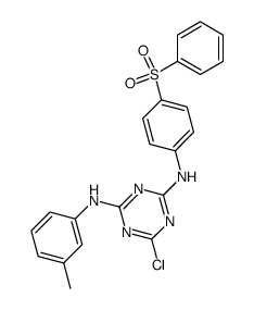 N2-(4-benzenesulfonyl-phenyl)-6-chloro-N4-m-tolyl-[1,3,5]triazine-2,4-diamine Structure