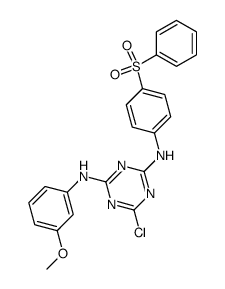 N2-(4-benzenesulfonyl-phenyl)-6-chloro-N4-(3-methoxy-phenyl)-[1,3,5]triazine-2,4-diamine结构式