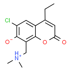 6-chloro-8-[(dimethylamino)methyl]-4-ethyl-7-hydroxy-2H-chromen-2-one结构式