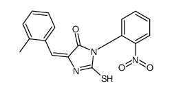 (5Z)-5-[(2-methylphenyl)methylidene]-3-(2-nitrophenyl)-2-sulfanylideneimidazolidin-4-one结构式