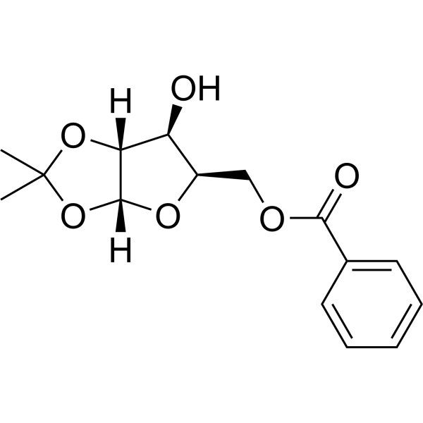 1,2-O-(异丙亚基)-ALPHA-D-呋喃木糖 5-苯甲酸酯结构式