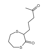 3-(4-oxo-pentyl)-[1,4]dithiepan-2-one结构式