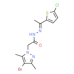 1H-Pyrazole-1-aceticacid,4-bromo-3,5-dimethyl-,[1-(5-chloro-2-thienyl)ethylidene]hydrazide(9CI)结构式