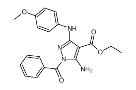 5-amino-1-benzoyl-3-(4-methoxy-anilino)-1H-pyrazole-4-carboxylic acid ethyl ester Structure