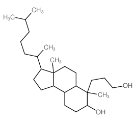 6-(3-hydroxypropyl)-3a,6-dimethyl-3-(6-methylheptan-2-yl)-2,3,4,5,5a,7,8,9,9a,9b-decahydro-1H-cyclopenta[a]naphthalen-7-ol结构式