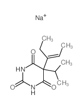 2,4,6(1H,3H,5H)-Pyrimidinetrione,5-(1-ethyl-1-propen-1-yl)-5-(1-methylethyl)-, sodium salt (1:1)结构式