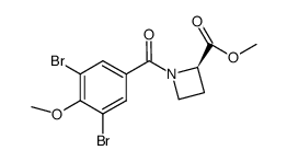 1-(3,5-dibromo-4-methoxybenzoyl)azetidine-2R-carboxylic acid methyl ester Structure