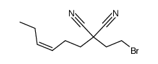 2-(2-bromoethyl)-2-[(Z)-3-hexenyl]malononitrile结构式