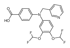 4-[[3,4-bis(difluoromethoxy)phenyl](pyridin-3-ylmethyl)amino]benzoic acid Structure