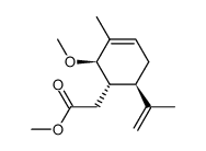 methyl 2-[(1S,2R,6R)-6-isopropenyl-2-methoxy-3-methyl-cyclohex-3-en-1-yl]acetate结构式