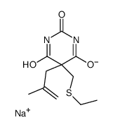 sodium,5-(ethylsulfanylmethyl)-5-(2-methylprop-2-enyl)pyrimidin-3-ide-2,4,6-trione Structure