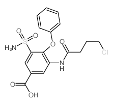 Benzoicacid, 3-(aminosulfonyl)-5-[(4-chloro-1-oxobutyl)amino]-4-phenoxy- Structure