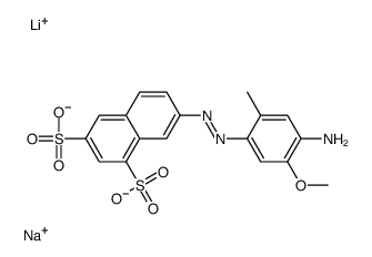 7-[(4-amino-5-methoxy-o-tolyl)azo]naphthalene-1,3-disulphonic acid, lithium sodium salt structure