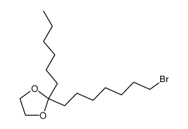 2-(7-bromo-n-heptyl)-2-n-hexyl-1,3-dioxolane结构式