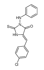 3-phenylamino-5-(4-chlorophenylmethylene)-2-thioxo-4-imidazolidinone Structure
