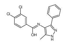 3,4-dichloro-N-(5-methyl-3-phenyl-1H-pyrazol-4-yl)benzamide结构式
