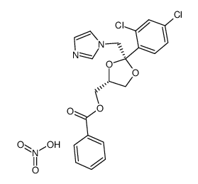 ((2R,4R)-2-((1H-imidazol-1-yl)methyl)-2-(2,4-dichlorophenyl)-1,3-dioxolan-4-yl)methyl benzoate nitrate Structure